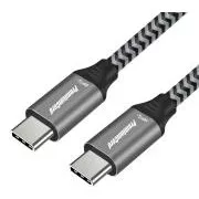 PREMIUMCORD Kábel USB 3.2 Gen 1 USB-C (M/M), bavlnený oplet, 1m