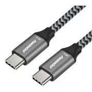 PREMIUMCORD Kábel USB 3.2 Gen 1 USB-C (M/M), bavlnený oplet, 1, 5m