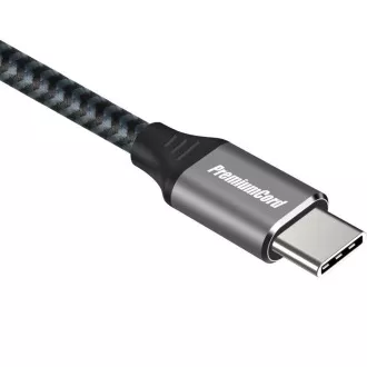 PREMIUMCORD Kábel USB 3.2 Gen 1 USB-C (M/M), bavlnený oplet, 1, 5m
