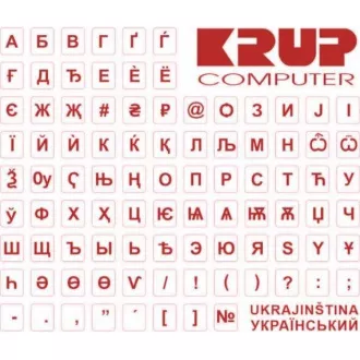 PremiumCord prelepka na klávesnici Ukrajinská, červená
