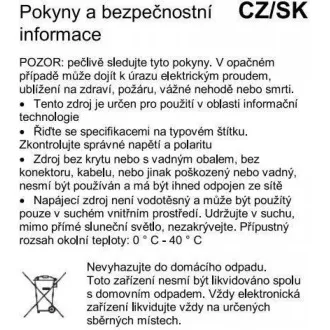 PremiumCord napájací adaptér 230V / 12V / 2A jednosmerný - Rozbalené