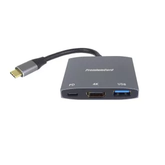 PremiumCord adaptér USB-C na HDMI, USB3.0, PD, rozlíšenie 4K a FULL HD 1080p
