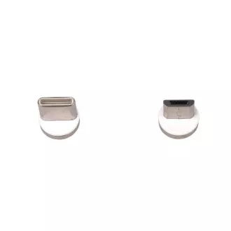 PremiumCord Magnetický micro USB a USB-C nabíjací a dátový kábel, 1m, strieborná