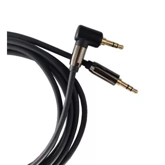 PremiumCord HQ tienený kábel stereo Jack 3.5mm - Jack 3.5mm zahnutý 90 °, 3m