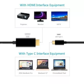 PremiumCord kábel USB-C na HDMI 2m rozlíšení 4K*2K@60Hz FULL HD 1080p PremiumCord kábel USB-C na HDMI 2m rozlíšení 4K*2K@60Hz FULL HD 1080p