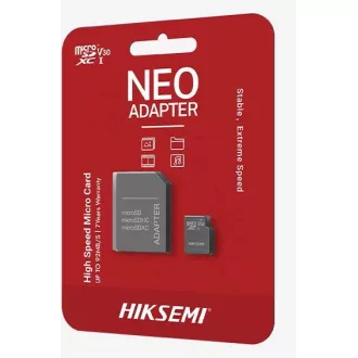 HIKSEMI MicroSDXC karta 128GB, C10, UHS-I, (R:92MB/s, W:40MB/s) + adaptér