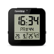 GARNI 138B - digitálny budík s teplomerom a vlhkomerom, čierna