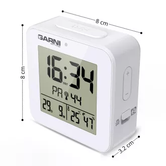 GARNI 138W - digitálny budík s teplomerom a vlhkomerom, biela GARNI 138W - digitálny budík s teplomerom a vlhkomerom, biela