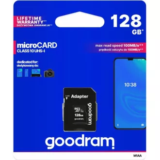 GOODRAM MicroSDXC karta 128GB M1AA, UHS-I Class 10, U1 + adaptér