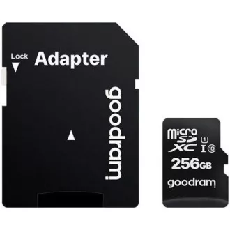 GOODRAM microSDXC karta 256GB M1AA (R: 100/W: 10 MB/s), UHS-I Class 10, U1 + Adapter