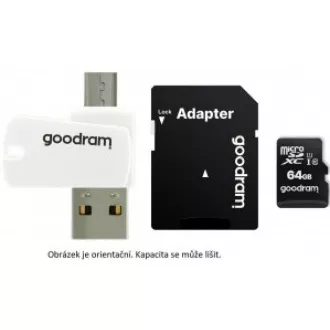 GOODRAM microSDXC karta 128GB M1A4 All-in-one (R:100/W:10 MB/s), UHS-I Class 10, U1 + Adapter + OTG card reader/čítačka GOODRAM microSDXC karta 128GB M1A4 All-in-one (R:100/W:10 MB/s), UHS-I Class 10, U1 + Adapter + OTG card reader/čítačka