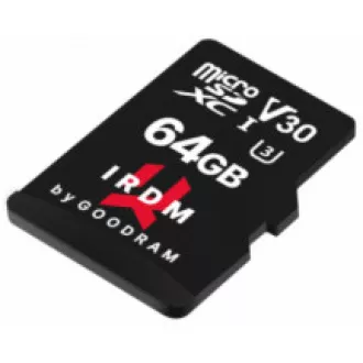 GOODRAM microSDXC karta 64GB IRDM (R: 100/W: 70 MB/s), UHS-I Class 10, U3, V30 + Adapter