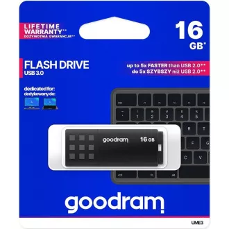 GOODRAM Flash Disk 16GB UME3, USB 3.0, čierna