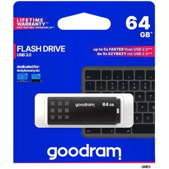 GOODRAM Flash Disk 64GB UME3, USB 3.0, čierna