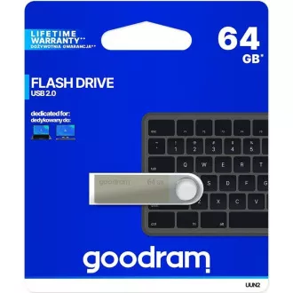 GOODRAM Flash Disk UUN2 64GB USB 2.0 strieborná