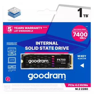 GOODRAM SSD PX700 1TB, PCI Gen4x4, M.2 2280, (R:74000/W:6500MB/s)