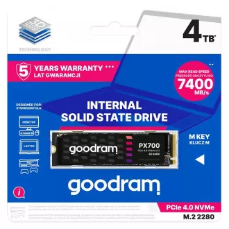 GOODRAM SSD PX700 4TB, PCI Gen4x4, M.2 2280, (R:7400/W:6500MB/s)
