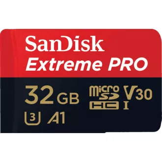 SanDisk MIcroSDHC karta 32GB Extreme PRO (100MB/s, Class 10 UHS-I V30) + adaptér