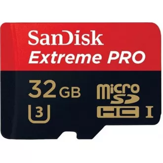 SanDisk MIcroSDHC karta 32GB Extreme PRO (100MB/s, Class 10 UHS-I V30) + adaptér