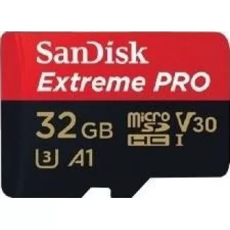 SanDisk MIcroSDHC karta 32GB Extreme PRO (100MB/s, Class 10 UHS-I V30) + adaptér
