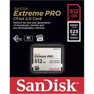 SanDisk CFAST 2.0 512GB Extreme Pro (525 MB/s VPG130)