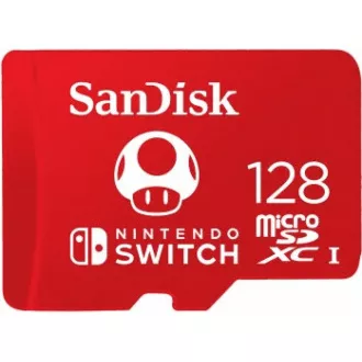 SanDisk MicroSDXC karta 128 GB pre Nintendo Switch (R:100/W:90 MB/s, UHS-I, V30, U3, C10, A1) licensed Product, Super Mario