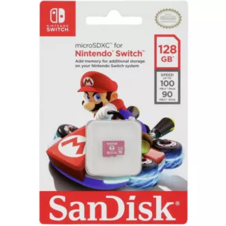 SanDisk MicroSDXC karta 128 GB pre Nintendo Switch (R:100/W:90 MB/s, UHS-I, V30, U3, C10, A1) licensed Product, Super Mario