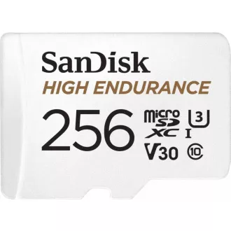 SanDisk MIcroSDXC karta 256GB High Endurance (R: 100/W: 40 MB/s, Class 10, U3 V30) + adaptér