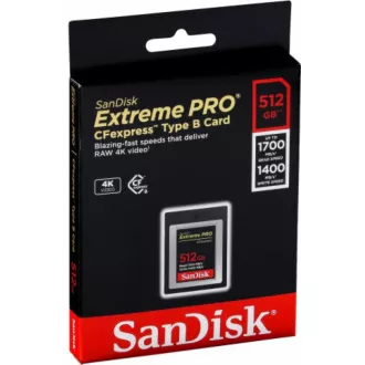 SanDisk Extreme Pro CFexpress Card 512GB, Type B, 1700MB/s Read, 1200MB/s Write