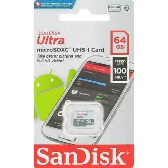 Sandisk MicroSDXC karta 64GB Ultra (80MB/s, Class 10 UHS-I, Android)