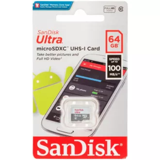 Sandisk MicroSDXC karta 64GB Ultra (80MB/s, Class 10 UHS-I, Android)