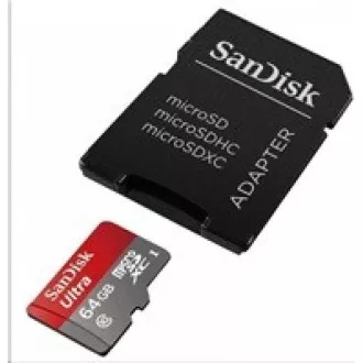 SanDisk MicroSDXC karta 128GB Ultra (100MB/s, Class 10, Android) + adaptér