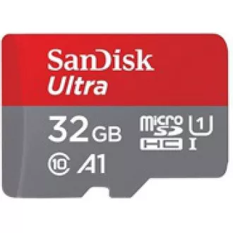 SanDisk MicroSDHC karta 32GB Ultra (120MB/s, A1 Class 10 UHS-I, Android - Tablet Packaging, Memory Zone App) + adaptér