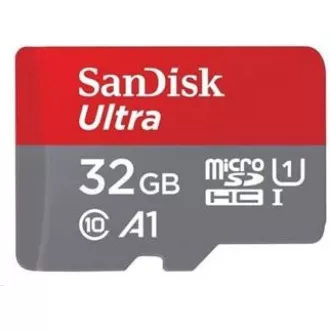 SanDisk MicroSDHC karta 32GB Ultra (120MB/s, A1 Class 10 UHS-I, Android - Tablet Packaging, Memory Zone App) + adaptér