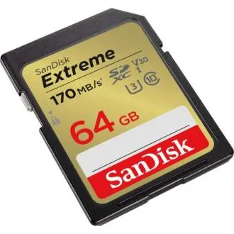 SanDisk SDXC karta 64GB Extreme (170 MB/s Class 10, UHS-I U3 V30) SanDisk SDXC karta 64GB Extreme (170 MB/s Class 10, UHS-I U3 V30)