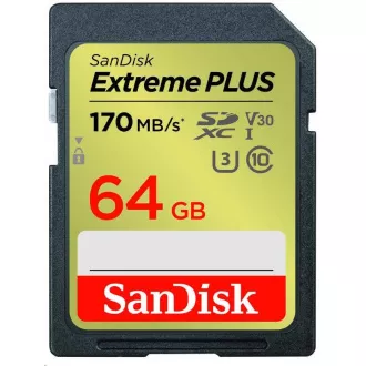 SanDisk SDXC karta 64 GB Extreme PLUS (200 MB/s Class 10, UHS-I U3 V30) SanDisk SDXC karta 64 GB Extreme PLUS (200 MB/s Class 10, UHS-I U3 V30)