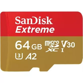 SanDisk micro SDXC karta 64GB Extreme (170 MB/s Class 10, UHS-I U3 V30) + adaptér