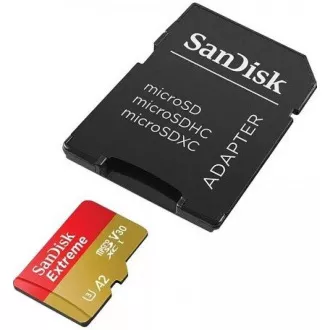 SanDisk micro SDXC karta 128GB Extreme (190 MB/s Class 10, UHS-I U3 V30) + adaptér