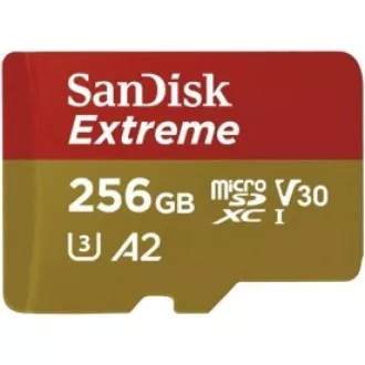 SanDisk micro SDXC karta 256GB Extreme (190 MB/s Class 10, UHS-I U3 V30) + adaptér SanDisk micro SDXC karta 256GB Extreme (190 MB/s Class 10, UHS-I U3 V30) + adaptér
