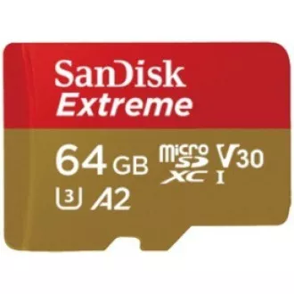 SanDisk micro SDXC karta 64GB Extreme Action Cams and Drones (170 MB/s Class 10, UHS-I U3 V30) + adaptér SanDisk micro SDXC karta 64GB Extreme Action Cams and Drones (170 MB/s Class 10, UHS-I U3 V30) + adaptér