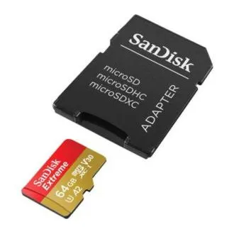 SanDisk micro SDXC karta 64GB Extreme Action Cams and Drones (170 MB/s Class 10, UHS-I U3 V30) + adaptér SanDisk micro SDXC karta 64GB Extreme Action Cams and Drones (170 MB/s Class 10, UHS-I U3 V30) + adaptér