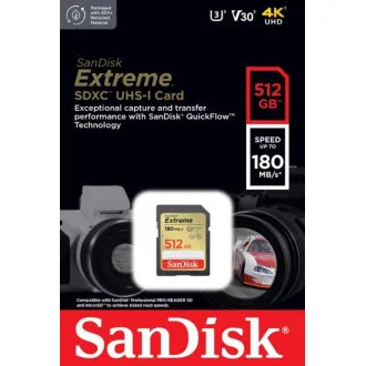 SanDisk SDXC karta 512GB Extreme (190 MB/s Class 10, UHS-I U3 V30) SanDisk SDXC karta 512GB Extreme (190 MB/s Class 10, UHS-I U3 V30)