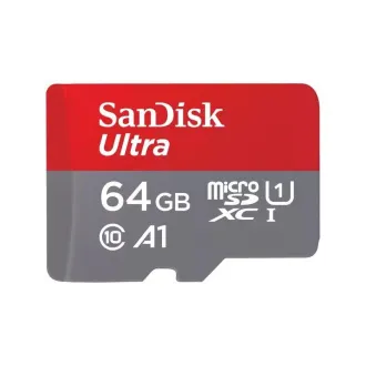 SanDisk MicroSDXC karta 64 GB Ultra (140 MB/s, A1 Class 10 UHS-I) + adaptér SanDisk MicroSDXC karta 64 GB Ultra (140 MB/s, A1 Class 10 UHS-I) + adaptér