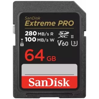 SanDisk SDXC karta 64GB Extreme PRO (280 MB/s Class 10, UHS-II V60)