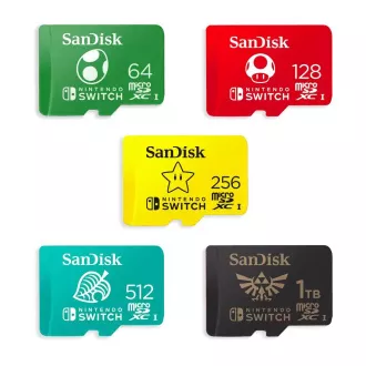SanDisk MicroSDXC karta 64GB pre Nintendo Switch (R: 100/W: 90 MB/s, UHS-I)
