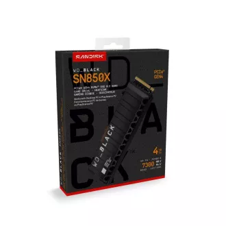 WD BLACK SSD NVM 4TB PCIe SN850X Powered by SanDisk, Gen4, (R:7300, W:6600MB/s), Chladič