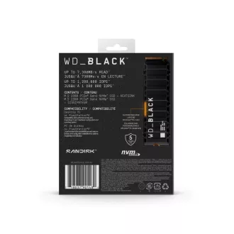 WD BLACK SSD NVM 4TB PCIe SN850X Powered by SanDisk, Gen4, (R:7300, W:6600MB/s), Chladič