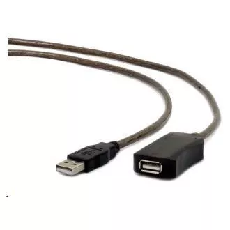 GEMBIRD USB 2.0 aktívna predlžka, 10m, čierna