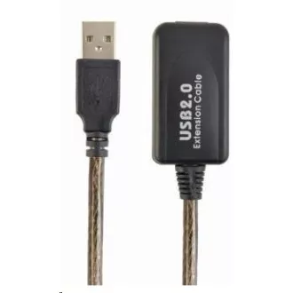 GEMBIRD USB 2.0 aktívna predlžka, 10m, čierna