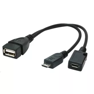 GEMBIRD Kábel USB AF/micro BM + micro BF, OTG + dobíjanie, 15cm, pre tablety a smartphone